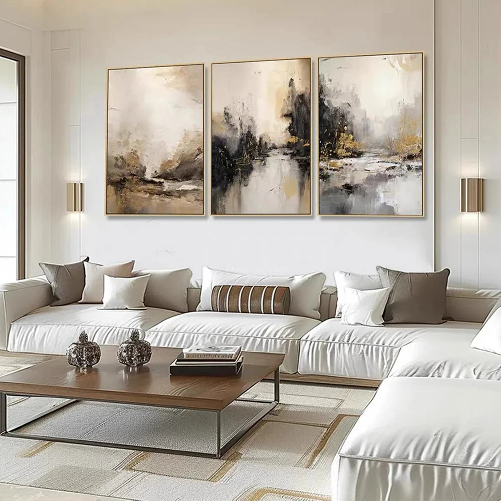 Whispering Valley — 3-Piece Abstract Landscape Wall Art Set